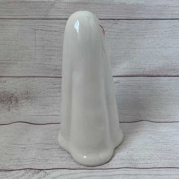 White Halloween Blushing Ghost with Rosy Cheeks Ceramic 8 1/2"H - Picture 2 of 11
